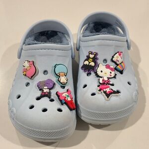 CROCS Light Blue Kids Shoes with Cartoon Charms